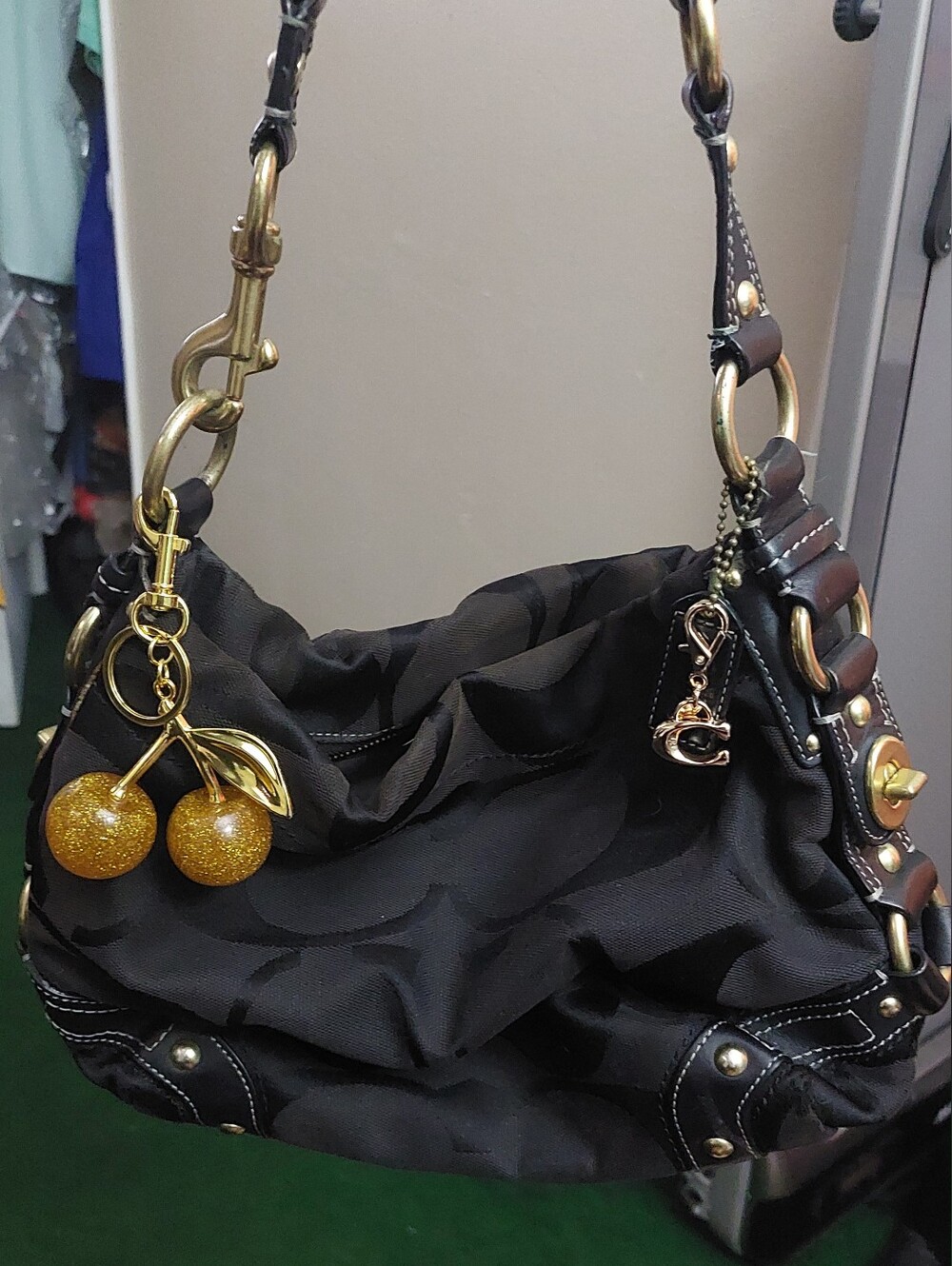 Coach Black Signature Canvas Shoulder Bag